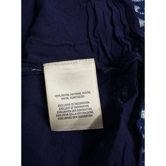 Anthropologie Akemi + Kin Motif Dress Blue Bohemian V Neck Flare Sleeve / Large - Picture 7 of 8